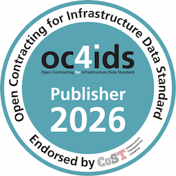 OC4IDS Publisher 2026 badge, endorsed by CoST